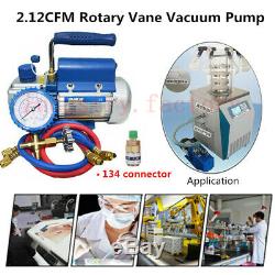 Rotary Vane Deep Vacuum Pump 2.12CFM 1/5HP HVAC Tool 2PA 220V Air Conditioning