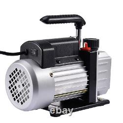 Single Stage 4CFM 1/4HP Rotary Vane HVAC Vacuum Pump Air A/C R134a, R410a 110V