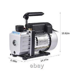 Single Stage 4CFM 1/4HP Rotary Vane HVAC Vacuum Pump Air A/C R134a, R410a 110V