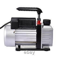 Single Stage 4CFM 1/4HP Rotary Vane HVAC Vacuum Pump Air A/C R134a, R410a 110V