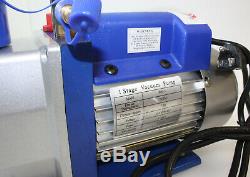 Single Stage 7 CFM 1/2 HP Rotary Vane Deep Vacuum Pump 110V 60Hz HVAC AC Tool