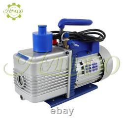 Single-Stage Rotary Vane HVAC Air Vacuum Pump with Oil Bottle 110V 9.6 CFM 1 HP