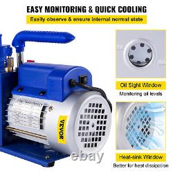 Single Stage Vacuum Pump 7CFM 1/2HP Rotary Vane Air Conditioning Refrigerant