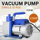 Single Stage Vacuum Pump Rotary Vane 7cfm 1/2hp Deep Hvac Ac Air Tool Black New