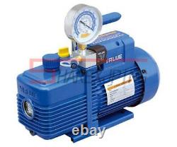Stage Vacuum Pump Rotary Vane with Gauge 4.3CFM 1/3HP Air Refrigeration V-i140SV