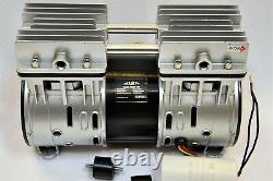 Twin Piston Oil-less Dry Run Vacuum Pump/Compressor 5CFM Epoxy CNC Table Medical