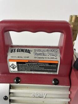 U. S. General 2 Stage 3 CFM Vacuum Pump Item No. 66466