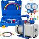 Us 1/3 Hp 4cfm Single Stage Air Vacuum Pump And R134a Ac Manifold Gauge Set 110v