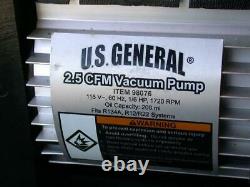 US General 2.5CFM vacuum pump 98076 115V 60Hz 1/6Hp 1720RPM oil capacity 200ml