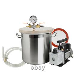 USA STOCK 5 Gallon Vacuum Degassing Chamber Silicone Kit With 3 CFM Pump Best