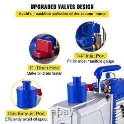 VEVOR 12CFM 2 Stages 1HP HVAC Refrigerant Vacuum Pump Refrigeration Rotary Vane