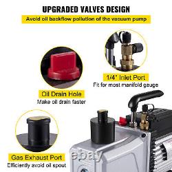 VEVOR 12CFM Single Stage Vacuum Pump Rotary Vane Ultimate Vacuum 5PA 22.5micron