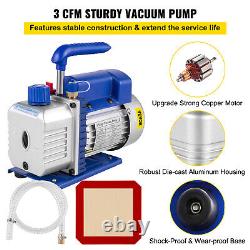 VEVOR 2 Gallon Vacuum Chamber + 3CFM Air Vacuum Pump Set 1/4HP Single Stage 110V