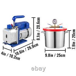 VEVOR 2 Gallon Vacuum Chamber and 3 CFM Single Stage Pump to Degassing Silicone