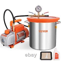 VEVOR 3 Gallon Vacuum Chamber and 3.5CFM Single Stage Pump Degassing Chamber Kit