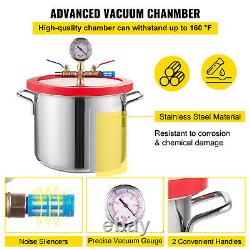 VEVOR 3CFM Vacuum Pump 1.5 Gallon Vacuum Chamber 1-Stage Air Conditioning
