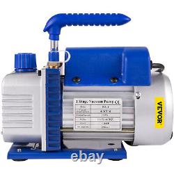 VEVOR 4.8 CFM Vacuum Pump R410A R134A R22 HVAC A/C with4 VALVE MANIFOLD GAUGE