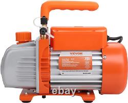 VEVOR 4 CFM AC Vacuum Pump and Gauge Set, 1-Stage Rotary Vane Air Vacuum Pump to