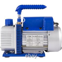VEVOR 4 CFM Vacuum Pump Rotary Vane A/C Manifold Set (R134a), 1/4HP HVAC + R134A