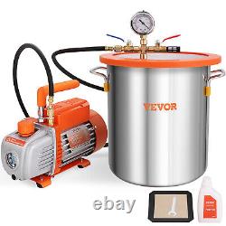 VEVOR 5 Gallon Vacuum Chamber and 3.5CFM Single Stage Pump Degassing Chamber Kit