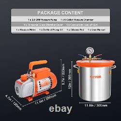 VEVOR 5 Gallon Vacuum Chamber and 3.5CFM Single Stage Pump Degassing Chamber Kit