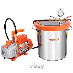 VEVOR 5 Gallon Vacuum Chamber and 3.5CFM Single Stage Pump Degassing Chamber Kit