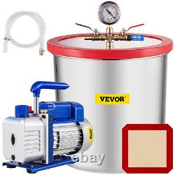 VEVOR 5 Gallon Vacuum Chamber with 7CFM 2 Stage Pump Degassing Silicone Air AC K