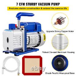 VEVOR 5 Gallon Vacuum Chamber with 7CFM 2 Stage Pump Degassing Silicone Air AC K