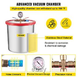 VEVOR 5 Gallon Vacuum Chamber with 7CFM 2 Stage Pump Degassing Silicone Air AC K