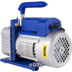 VEVOR 5 Gallon Vacuum Degassing Chamber 21L Silicone Kit 5CFM Vacuum Pump Hose