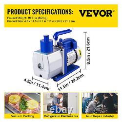 VEVOR 6CFM 2 Stage Refrigerant Vacuum Pump 1/2 HP Refrigeration Pumping 110V