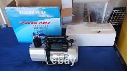 VEVOR 8 CFM 2 Stage Rotary Vane Vacuum Pump Recharge Oil Reservoir R134a R410a