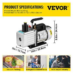 VEVOR 8 CFM Vacuum Pump 2 Stage with Cooling Fan for HVAC Repair DIY Packing