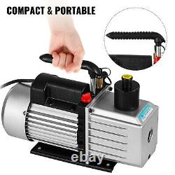 VEVOR 8CFM Double Stage Rotary Vane Vacuum Pump HVAC/Auto Air Conditioning