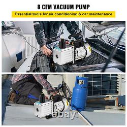 VEVOR 8CFM Vacuum Pump 2 Stage Air HVAC 110V 60Hz R134a R410a Refrigerant Tool
