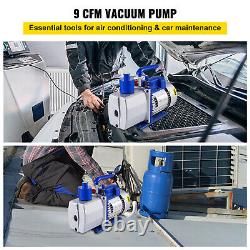 VEVOR 9CFM 2 Stages Vacuum Pump HVAC Auto AC Refrigerant 1 HP Air Conditioning