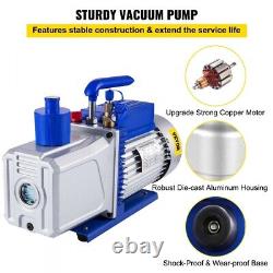 VEVOR Vacuum Pump 12CFM 1HP Vane Vacuum Pump Two Stage 3 x 10-1 Pa Ultimate HVA