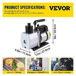 VEVOR Vacuum Pump 5CFM 2-Stage Rotary Recharging 1/2 HP Refrigerant HVAC AC