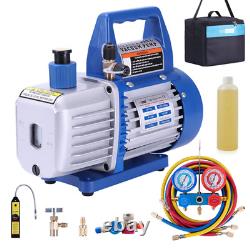 VIVOHOME 110V 4CFM Single Stage Rotary Vane Air Vacuum Pump Set Kit