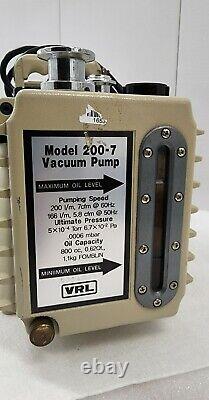 VRL Two Stage Rotary Vane Vacuum Pump 7 cfm 200 liters/minute model 200-7.0