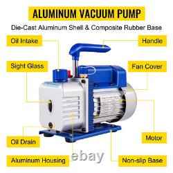 Vacuum Pump 4CFM 1/4HP Air Vacuum Pump HVAC A C Air Refrigerant Rotary Vane