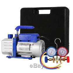 Vevor 4 CFM 1/4HP Air Vacuum Pump HVAC + R134A Kit AC A/C Manifold Gauge Great