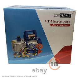 Vivohome 110V 1/3 HP 4CFM Vacuum Pump & R134a AC Manifold Gauge Set Kit NEWT