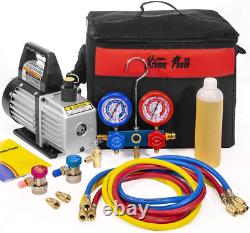 XtremepowerUS 3CFM or 4CFM Air Vacuum Pump HVAC A/C Refrigeration Kit AC Gauge