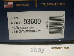 Yellow Jacket 93600 BULLET-X 585-596 7 CFM Vacuum Pump-2-STAGE, NISB F/SHIP 2020