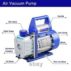 Youxmoto 3CFM 1/4HP Air Vacuum Pump and R134a R12 R22 R410a AC Manifold Gauge