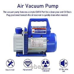 Youxmoto 3CFM 1/4HP Air Vacuum Pump and R134a R12 R22 R410a AC Manifold Gauge