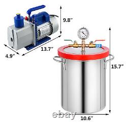 3 Gallon Vacuum Chamber 7cfm Vacuum Pump 2 Stage 1720rpm Silicone Hvac Pro