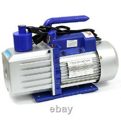 7 Cfm 3/4 HP Deux Étapes Vane Rotary Pompe À Vide Profonde 110v 60hz CVC Outil Ac