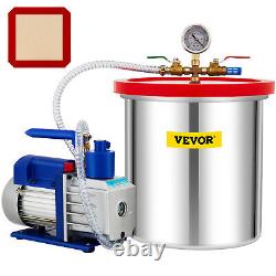 Chambre à vide VEVOR avec pompe Kit de chambre à vide 5 gal 5CFM 1/3HP étage unique